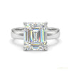 2.90 ct DEW Emerald Cut Certified White Moissanite Ring For Women 18K Gold Plated Verme 18K Gold Plated – white background main image