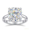 2 ct DEW Certified Cushion Cut Off White Moissanite Solitaire Ring 18K Gold Plated Verm 18K Gold Plated – white background main image