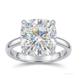 2 ct DEW Certified Cushion Cut Off White Moissanite Solitaire Ring 18K Gold Plated Vermeil – white background main image
