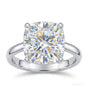 2 ct DEW Certified Cushion Cut Off White Moissanite Solitaire Ring 18K Gold Plated Verm 18K Gold Plated