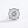 2 ct DEW Certified Treated White Moissanite Solitaire Studs Great Shine 18K Gold Plated – white background main image