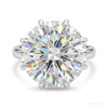 20.50 ct DEW Certified White Moissanite Solitaire Ring – New Year Gift 18K Gold Plated 18K Gold Plated – white background main image