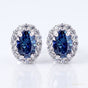 2.00 ct DEW Certified Blue Moissanite Stud Earrings in Gold Vermeil For Women