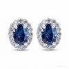2.00 ct DEW Certified Blue Moissanite Stud Earrings in Gold Vermeil For Women – white background main image