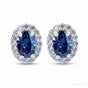 2.00 ct DEW Certified Blue Moissanite Stud Earrings in Gold Vermeil For Women