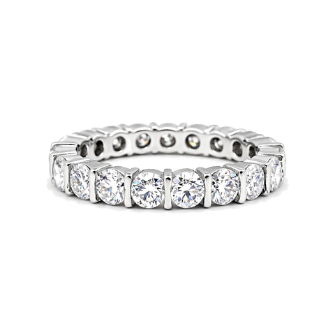 2.00 Ct Round Cut Lab Grown Diamond Band Ring — VS1 Clarity, 18k Gold Vermeil