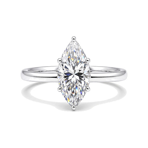 2.01 Ct Marquise Cut Lab Grown Diamond Ring — VS1 Clarity, 18k Gold Vermeil