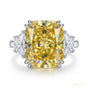 21.70 ct DEW Champagne Moissanite Ring Festive Gift for Her Statement Look 18K Gold Pla 18K Gold Plated