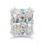 22.70 ct DEW Certified Radiant Cut White Moissanite Solitaire Ring 18K Gold Plated Verm 18K Gold Plated