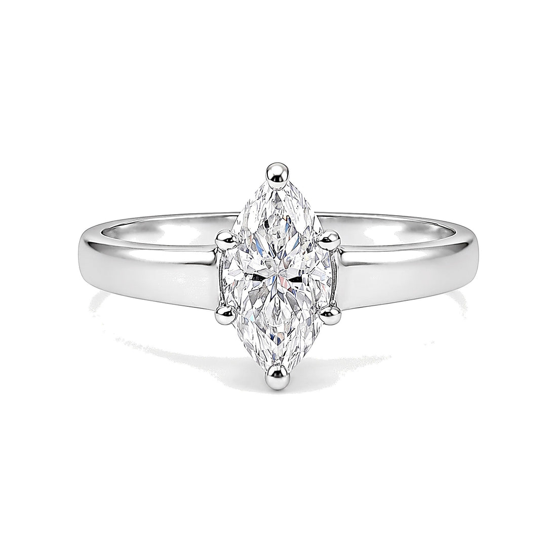 2.20 Ct Marquise Cut Lab Grown Diamond Ring — VS1 Clarity, 18k Gold Vermeil