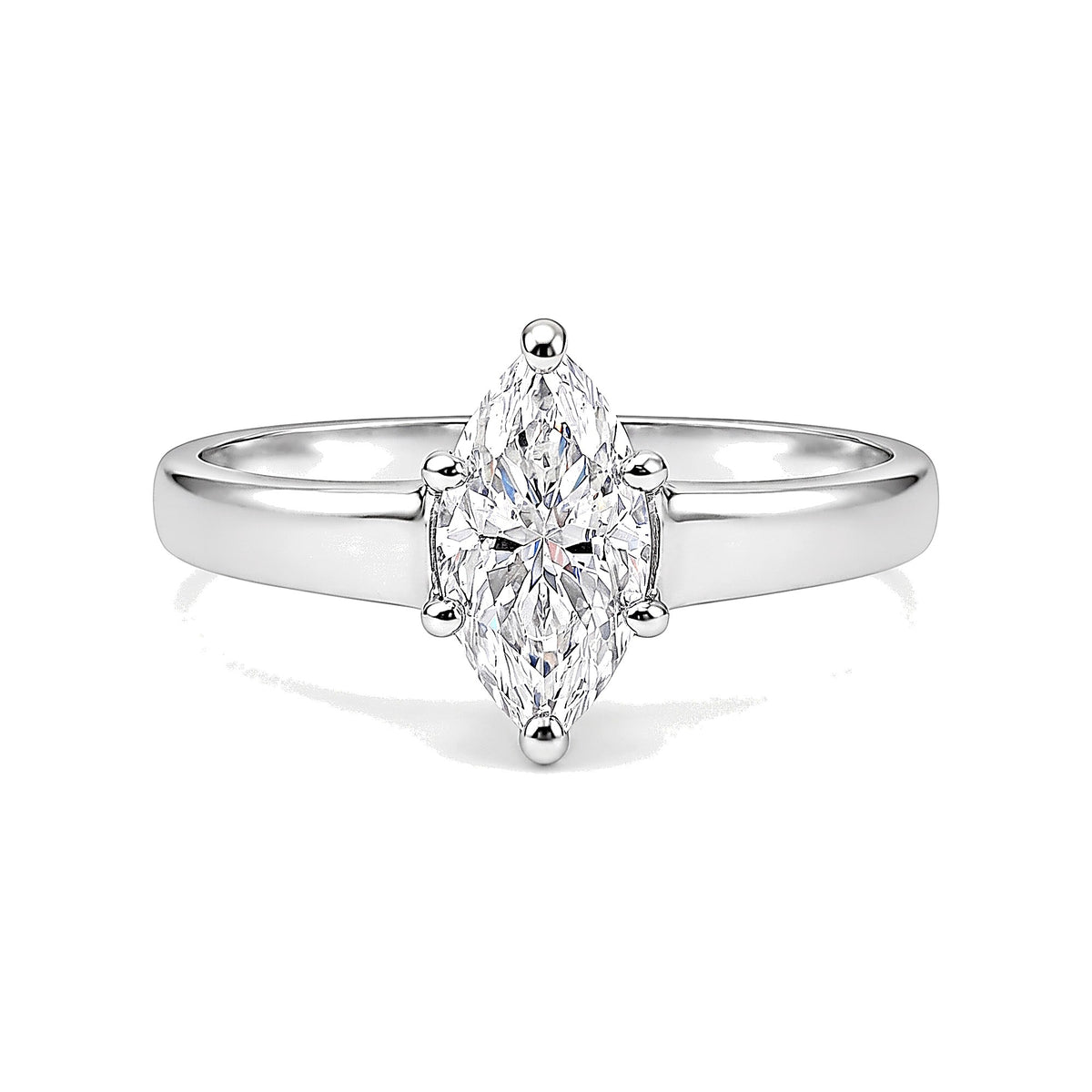 2.20 Ct Marquise Cut Lab Grown Diamond Ring — VS1 Clarity, 18k Gold Vermeil