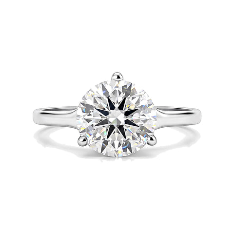 2.20 Ct Round Cut Lab Grown Diamond Ring — VS1 Clarity, 18k Gold Vermeil
