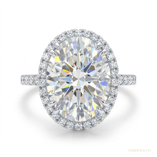 25.50 ct DEW Certified White Moissanite Solitaire Ring in – Gift for Dad 18K Gold Plate 18K Gold Plated – white background main image