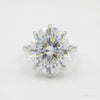 25.70 ct DEW Bold Moissanite Statement Ring Rare Luxury Gift for Her 18K Gold Plated Ve 18K Gold Plated – white background main image