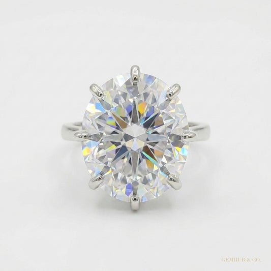 25.70 ct DEW Bold Moissanite Statement Ring Rare Luxury Gift for Her 18K Gold Plated Ve 18K Gold Plated – white background main image