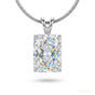 2.50 ct DEW Certified Radiant Cut White Moissanite Pendant In Vermeil 925 Silver