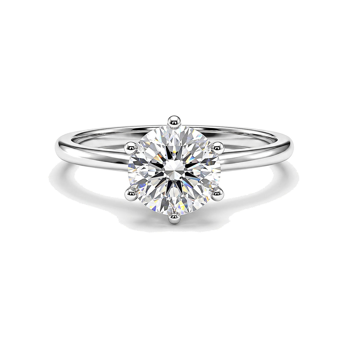 2.50 Ct Round Cut Lab Grown Diamond Ring — VS1 Clarity, 18k Gold Vermeil