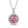 2.50 ct DEW Certified Pink Moissanite Pendant in Gold Vermeil Gift for Birthday – white background main image