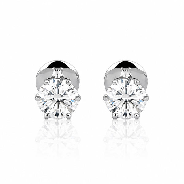 14K/18K Lab-Grown Diamond Solitaire Pear Stud Earrings