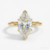 26.20 ct DEW Certified Emerald Cut Solitaire Big Moissanite Ring 18K Gold Plated Vermei 18K Gold Plated – white background main image
