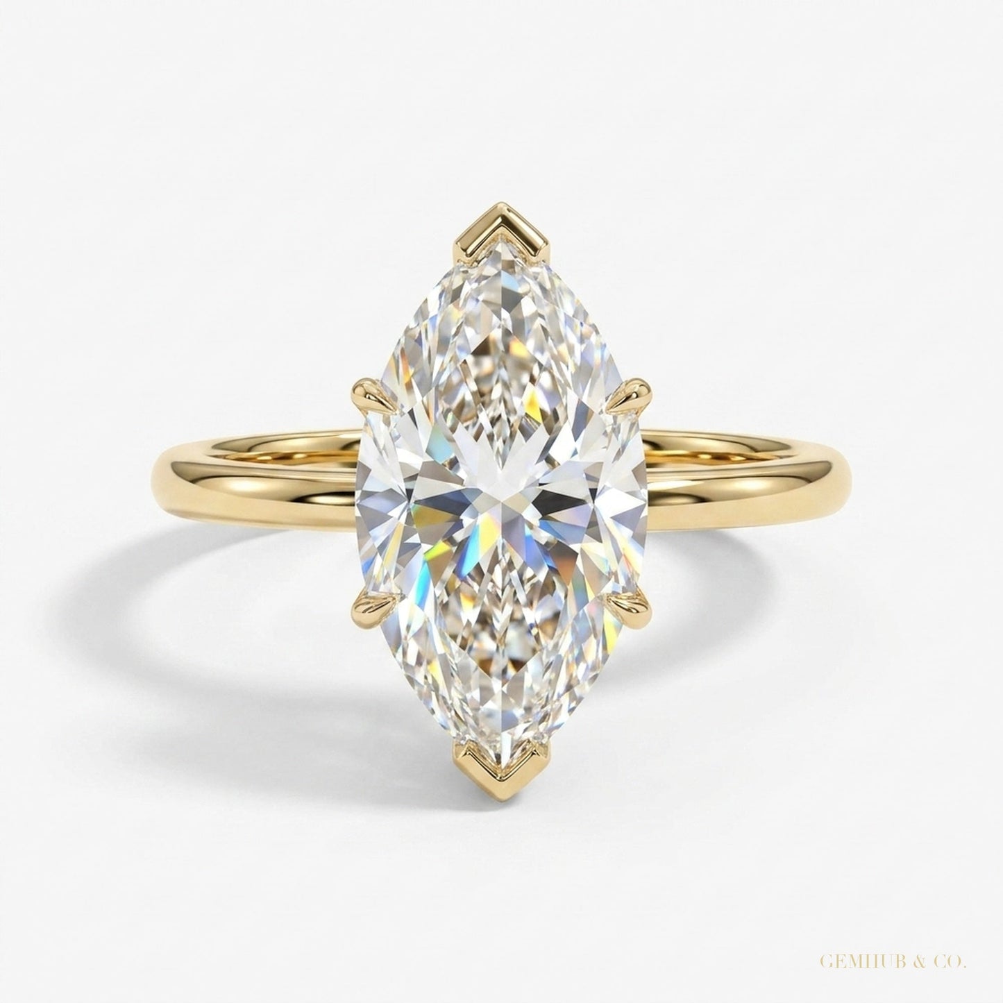26.20 ct DEW Certified Emerald Cut Solitaire Big Moissanite Ring 18K Gold Plated Vermei 18K Gold Plated – white background main image