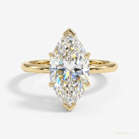 26.20 ct DEW Certified Emerald Cut Solitaire Big Moissanite Ring 18K Gold Plated Vermei 18K Gold Plated – white background main image