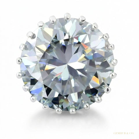 27 ct DEW Certified White Moissanite Solitaire Pendant Gold Vermeil New Year Gift – white background main image
