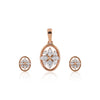 0.58 Ct.18KT Rose Gold Pendant And Earrings Set with  Natural Diamonds, IGI Cert