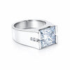 15.80 ct DEW Princess Cut Blue Moissanite Ring for Men in – Statement 18K Gold Plated V 18K Gold Plated