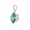 10.30 ct DEW Round Blue Moissanite Pendant Gold Vermeil Certified Gift for Wife