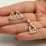 18KT Yellow Gold Pendant And Earrings Set with 0.60 Ct. Diamonds IGI Certified