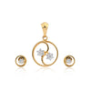 18KT 0.24 Ct. Natural Diamond Pendant And Earrings in  Yellow Gold