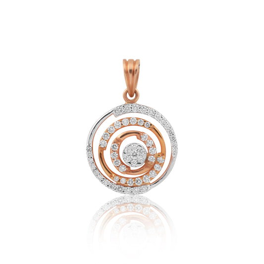 Rose Gold Spiral Diamond Pendant