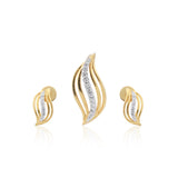 0.13 Ct. Natural Diamond IGI Certified Pendant And Earrings in 18KT Yellow Gold