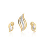 0.13 Ct. Natural Diamond  IGI Certified Pendant And Earrings in 18KT Yellow Gold