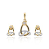 18KT Yellow Gold Pendant And Earrings Set with 0.60 Ct. Diamonds IGI Certified