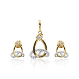 18KT Yellow Gold Pendant And Earrings Set with 0.60 Ct. Diamonds IGI Certified