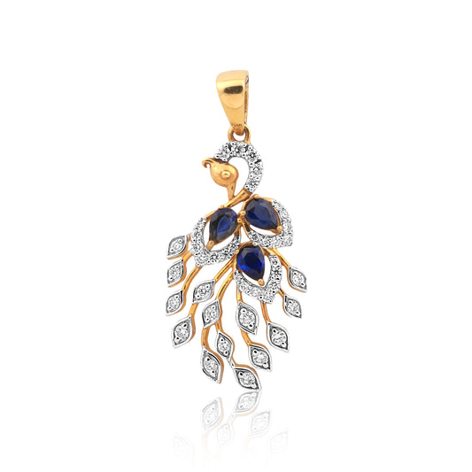 Peacock Grace Diamond Pendant