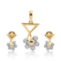 0.18 Ct IGI Certified Natural Diamond Pendant And Earrings Set 18KT Yellow Gold