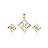 0.31 Ct. 18KT Yellow Gold Natural Diamond Pendant And Earrings Set for Gifting