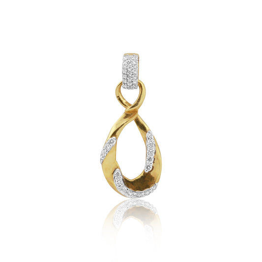 Diamond-Embraced Gold Pendant