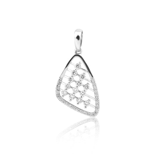 Diamond-Framed White Gold Pendant