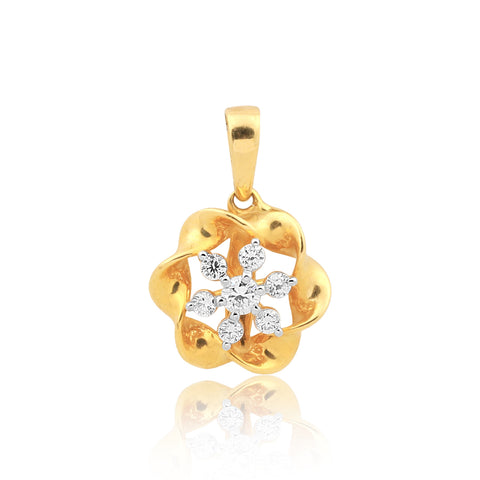 18K Gold Pendant with 0.29 Ct IGI Certified Natural Diamond for Women