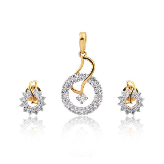 Radiant Harmony Diamond Pendant Set