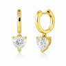 4.70 ct DEW White Moissanite Heart Dangle Earrings Gold Vermeil – Gift for Wife in Gold Vermeil