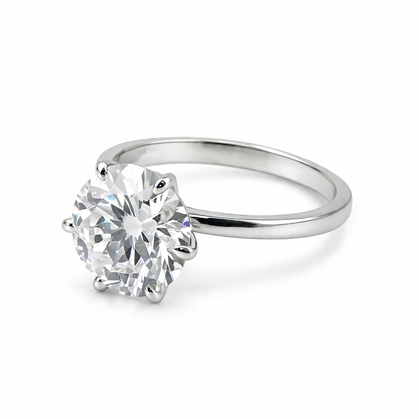 2.85 ct DEW Certified White Moissanite Solitaire Ring in – Gift for Wife 18K Gold Plate 18K Gold Plated