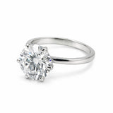 2.85 ct DEW Certified White Moissanite Solitaire Ring in – Gift for Wife 18K Gold Plated