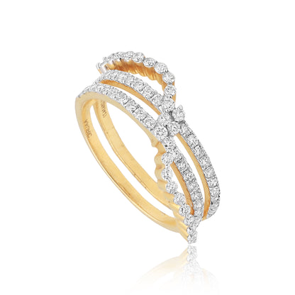 Crisscross Diamond Ladies Ring