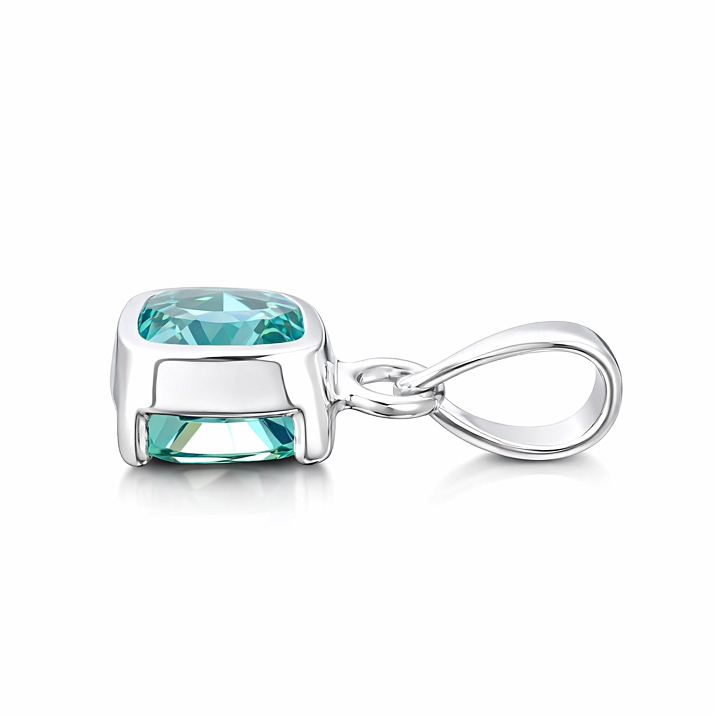 5.50 ct DEW Blue Moissanite Pendant in Gold Vermeil Certified Gift