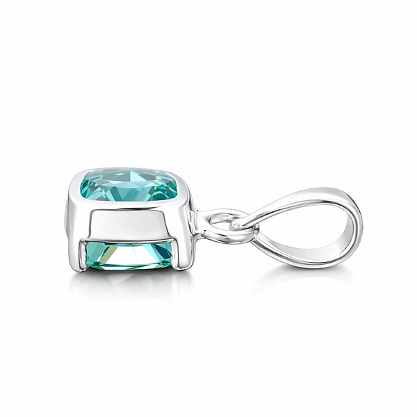 5.50 ct DEW Blue Moissanite Pendant in Gold Vermeil Certified Gift